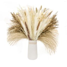 Decorative Flowers Dried Pampas Grass Decor Natural Small Pompous Wild Fluffy Pompas Floral Boho For Wedding Party Farmhouse Home Dec