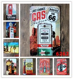 Vintage metal tin sign Retro Plates GasOline Gas Oil Beer Route 66 Vintage Craft Home Restaurant KTV Kitchen Bar Pub Signs Wall Ar5392643