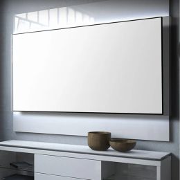 F2BCA 160" inch 16:9 HDTV Sound Audio Nano Bright White Woven Acoustically Transparent Edge Free Fixed Frame Projector Screen