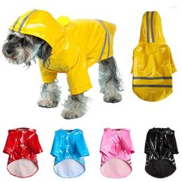 Dog Apparel Coat Waterproof PU Raincoat For Small Dogs Cats Reflective Puppy Raincape Chihuahua Yorkies Pet Poncho