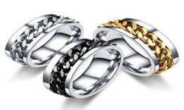 Titanium Steel Rotatable Chain Rings for Women Men Spinner Ring Mulunctional Chain Ring Men Bottle Opener Ring G11253597627