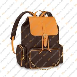 Homem moda moda design casual design trio de trio de luxo mochila escolar pacote esportivo de pacote externo mochila mochila de mochila superior espelho de qualidade m44658 bolsa de bolsa