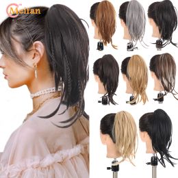 Ponytails Ponytails MEIFAN Braiding Hairpiece Ponytail Synthetic Hair Blonde Black Clip On Hair Braids Hair Tail Grey Claw Ponytail