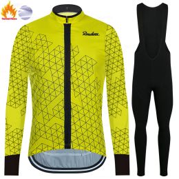 Jackets Raudax Warm Cycling Jackets 2024 Winter Thermal Fleece Cycling Clothing Men Long Sleeve Jersey Suit Outdoor Riding Bike Clothes
