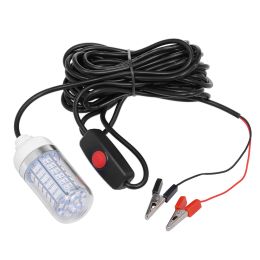 Accessories 12V 15W Underwater Fishing Attract Light LED Lamp Fish Finding System Light with 30ft Power Cord and Battery Clip