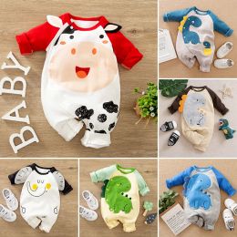 One-Pieces Newborn Baby Romper Cotton comfort long sleeve Unisex Baby Bodysuits Cartoons Animal Style 02 years old Bebe Boy Girl Clothes