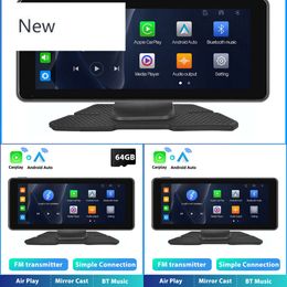 New 6.86" Car Mirror Recording Carplay Android Auto Wireless Connexion GPS Navigation HD Screen Dashboard DVR AI Voice