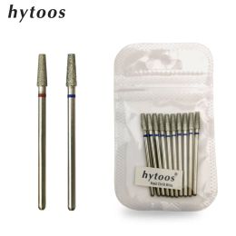 Bits HYTOOS 10pcs/pack 3*9mm Tapered Diamond Cuticle Bit 3/32 Nail Drill Bits Manicure Drills Nails Accessories Tools