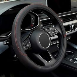 Nail Art Kits 15''/38cm Car Accessories Steering Wheel Cover Anti-slip Black Leather Universal