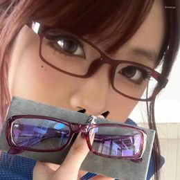 Sunglasses Retro Anti-blue Light Glasses Kroean Y2K Harajuku Square Frame Women Men No Makeup Contrasting Cute Decorative