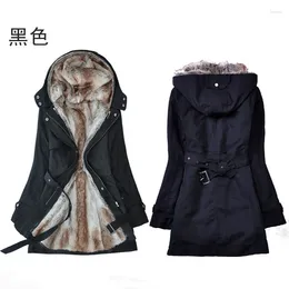 Women's Down Winter Jacket Women 2024 Fleece Long Coat Wool Liner Warm Thickening Cotton-padded Clothes Vestidos