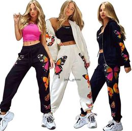 Casual Women Harem Pants Fashion Butterfly Print Sweat Female Bottoms Loose Trousers Streetwear High Waist 185