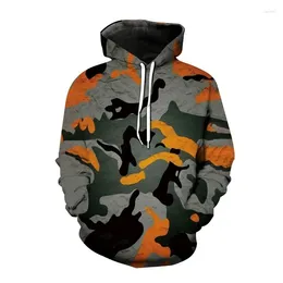 Men's Hoodies 2024 Versatile Camouflage 3D Print Hooded Sweatshirt Pullover Men Fashion Hoodie Harajuku Street Style