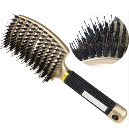 Brushes Hair Brush Scalp Massage Comb Hairbrush Bristle Nylon Women Wet Curly Detangle hair brush for Salon Hairdressing Styling Tools