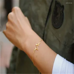 Link Bracelets Fashion Hearts Beat Heartbeat For Ladies Personality Charm Bracelet