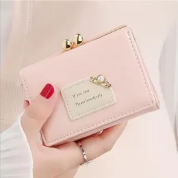 Wallets Women Female Short Design Fashion Three Fold Purse Simple Cute Student Clutch Card Holder Coin