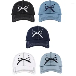 Ball Caps Girl Baseball With Embroidery Bowknot Visor Hat Teen Outdoor Sunproof
