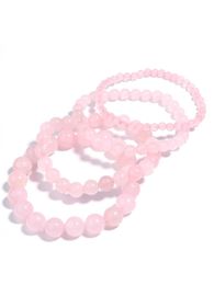 Beaded OAIITE Rose Quartz Bracelet Women Natural Crystal Bracelet Yoga Meditation Prayer Charm Reiki Energy Stone Pulse Jewellery Gift 240423