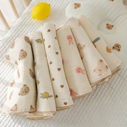 Cotton Baby Muslin Swaddle Blanket Soft Breathable Comfy Receiving for Infant Boys Girls 240417