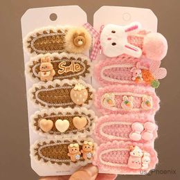 Hair Accessories 5 Pcs/Set New Children Sweet Cartoon Animal Broken Hair Patch Baby Girls Soft Hair Clip Headwear Kids Lovely Hair Accessories