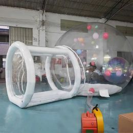 4m dia+2m tunnel Outdoor Rental Camping Clear Transparent Inflatable Bubble Tent/Crystal Dome house With Tunnel single room