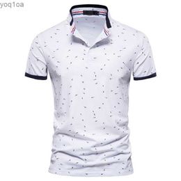 Men's T-Shirts AIOPESON Casual Printed Polo Shirts Men Slim Fit Stand Collar Cotton Mens T-Shirt New Summer High Quality Classic Men ClothingL2404