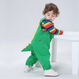 Sets Kawaii Dinosaur Baby Rompers Girls Boys Bodysuit Overall+Tshirt Infant Long Sleeve Children's Set Cartoon Fashion Child's