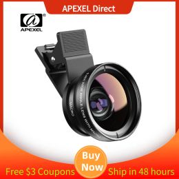 Lens APEXEL Portable Phone Lens kit 0.45x Super Wide Angle&12.5x Super Macro Lens HD Camera Lens for iPhone11 Xiaomi more Cellphone