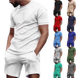 Men's Tracksuits European Short Sleeved T-shirt Shorts Casual Set Fashion Brand Summer Loose 2024 Sports Two-piece