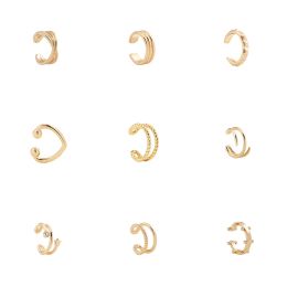 Earrings Punk Gold Plated Ear Cuff Cartilage Ear Clip for Women No Pierced C Shape Geometric Small Earcuff Ear Wrap Earcuff Clips Jewellery