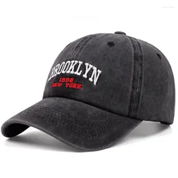 Ball Caps BROOKLYN Cap Men Washed Cotton Baseball For Women Fashion Casual Retro Hats Adults Adjustable Snapback Hat Embroidery