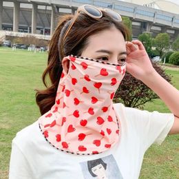 Scarves Printed Silk Mask Elastic Floral UV Protection Neck Wrap Cover Face Gini Sun Proof Bib Cycling