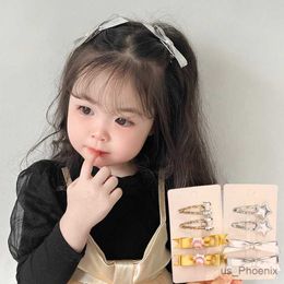 Hair Accessories 4/5 Pcs/Set New Baby Girls Cute Leather Star Heart Bowknot Ornament Hair Clips Children Barrettes Hairpins Kids Hair Accessories