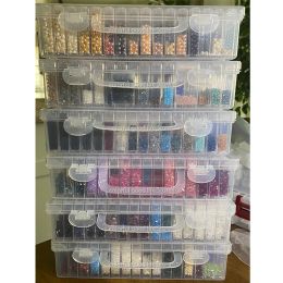 Bins Diamond Painting Storage Box Diamond Painting Tools Sets 64 Cells Plastic Storage Box Stickers For Diamond Painting Embroidery