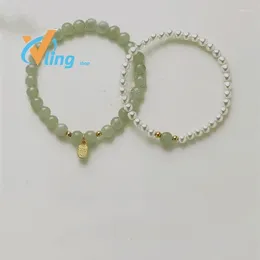 Link Bracelets 2024 An Jade Pure Silver Fu Brand Bracelet Girls' Luxury Fashion S925 Small Crowd Design High Grade Pearl National Style Hand