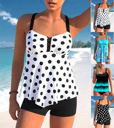 Women's Swimwear Summer Two-piece Swimsuit With Polka Dot Print Sexy Off Shoulder Fashion Vacation Beach S-6XL