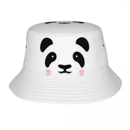 Berets Cute Panda Bucket Hat For Couple Cartoon Animal Fisherman Hats Funny Fishing Caps Personality Street Style Graphic Sun