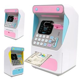 Electronic Piggy Bank Simulated Face Recognition Gift For Kids Auto Scroll Paper Banknote Money Boxes ATM Machine Cash Box 240411