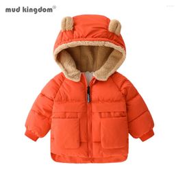 Down Coat Mudkingdom Kids Jacket Baby Boys Girls Windproof Bear Ears Hooded Thicken Fleece Lined Outwear