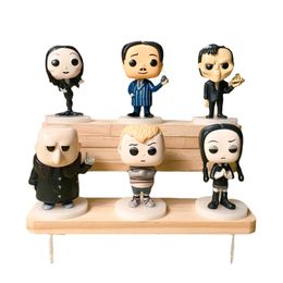 Action Toy Figures 6pcs/set The Addams Family Wednesday Addams Cute PVC Action Figure Toys 8cm T240422