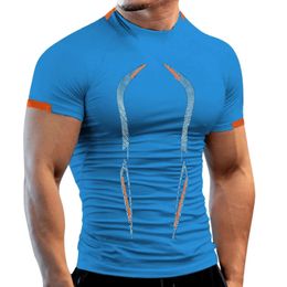 S-8XL T-Shirt Gym Quick Dry Top Tees Fit Compression Rashguard Tshirt Men Sport Fitness Shirts Workout Short Sleeve Undershirt 240415