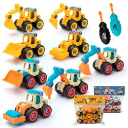 Cars DIY Nut Disassembly City Engineering Truck Car Excavator Bulldozer Screw Boys Creative Tool Education Toys Model For Little Kids