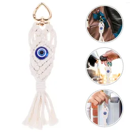 Decorative Figurines Macrame Keychain With Evil Eye Multi-use Key Ring Unique Wallet Holder