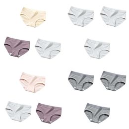 Cotton 3pac Underwear Set Women Soild Color Panties Lingerie Briefs Casual Comfortable Underpants Panty Female 220311