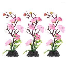 Decorative Flowers 3 Pcs Artificial Potted Plants Outdoor Japanese Hors D'oeuvres Restaurant Flower Ornament Fake Sushi Desktop