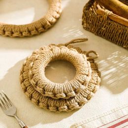 Table Mats Thickened Cushion Creative Handmade Grass Woven Pot High Temperature And Heat Resistant Meal