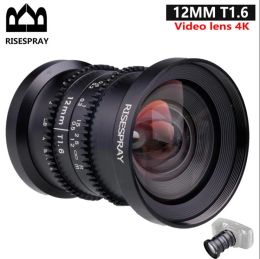 Philtres Risespray 12mm F1.6 T1.6 Large Aperture Manual Focus Low Distortion 4k Mini Cine Lens for Micro Four Thirds M4/3 Mft Panasonic