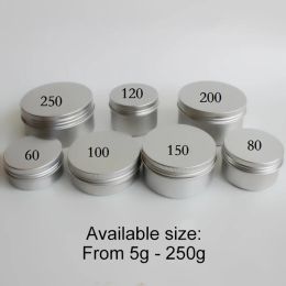 Bottles 5g 10g 20g 30g 50g 60g 80g 100g 150g 200ml Aluminum Jar Empty Cosmetic Lip Balm Tin Lotion Bottle Cream Container Free Shipping