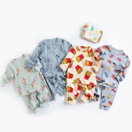 Sets 04T Newborn Kid Baby Boys Girls Clothes set Autumn Winter 2pcs Home wear Long Sleeve Top Pant suit Cotton two piece Outfits set