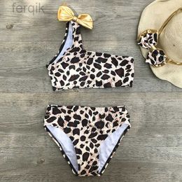 Women's Swimwear 2~8 Years Kids Girls Bikini 2024 New Summer Girls Kids Swimwear Swimsuit Print Children Bikinis Biquini Infantil Bathing Suit d240424